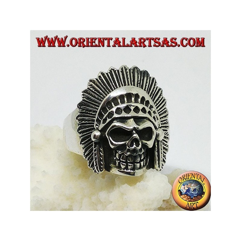 Indian skull silver ring