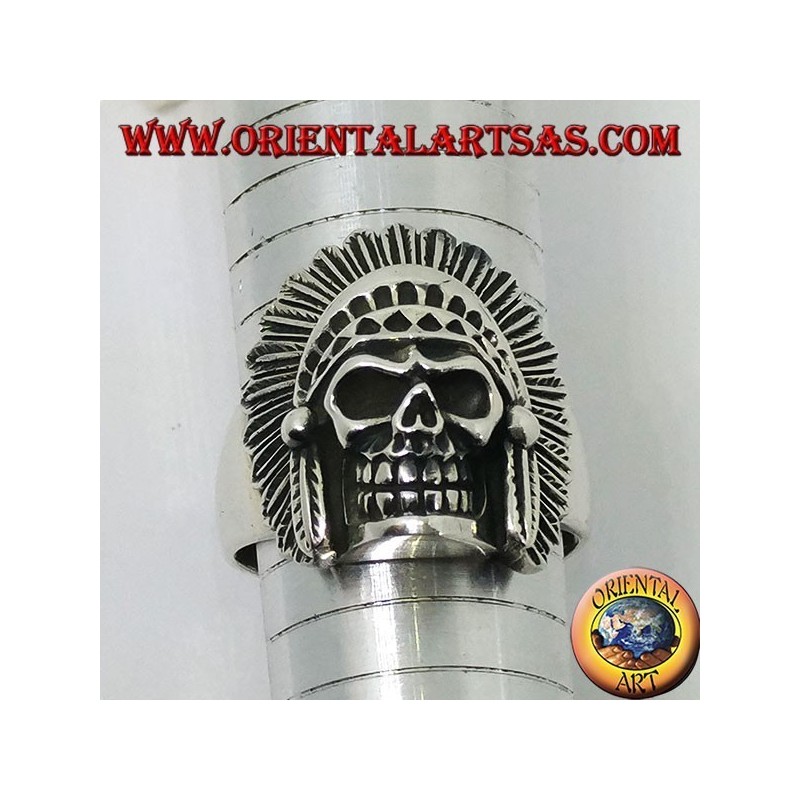 Indian skull silver ring