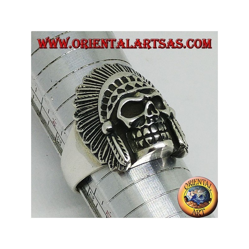 Indian skull silver ring