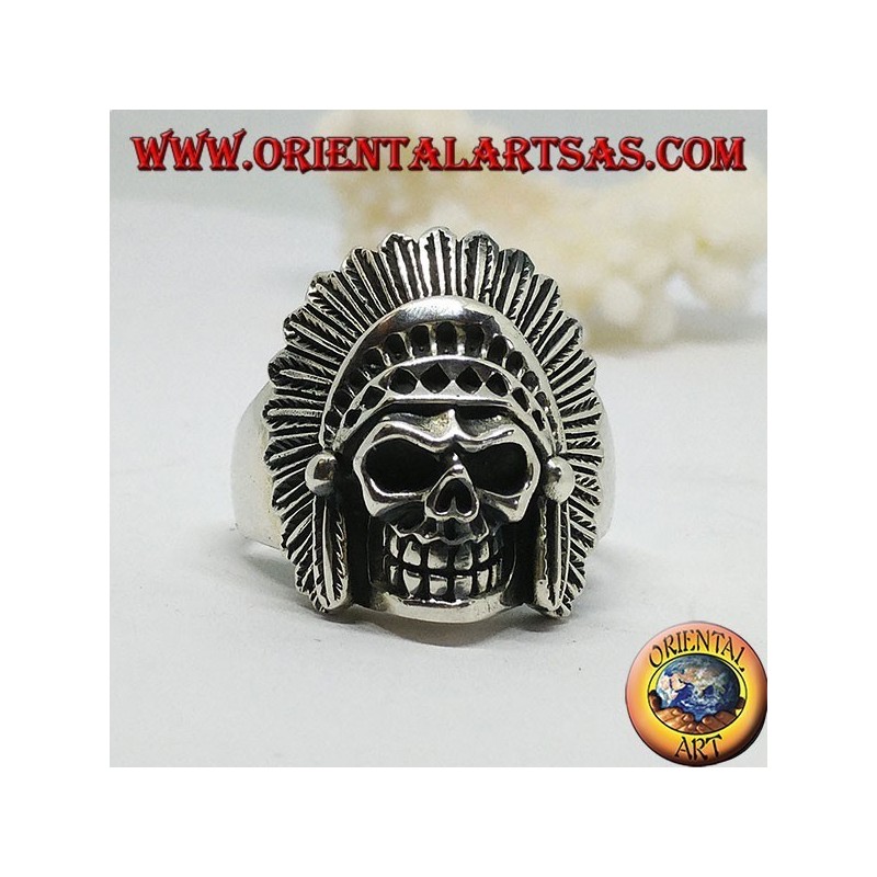 Bague crâne indienne en argent