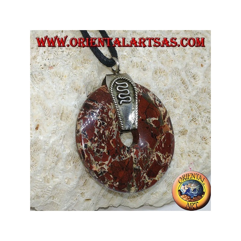 Jasper pendant (30mm donut) with 925 ‰silver hook