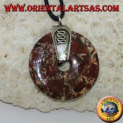 Colgante de jaspe (rosquilla de 30 mm) con gancho de plata 925 ‰