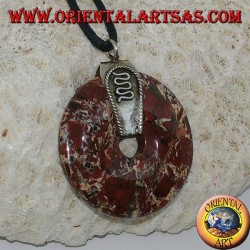 Colgante de jaspe (rosquilla de 30 mm) con gancho de plata 925 ‰
