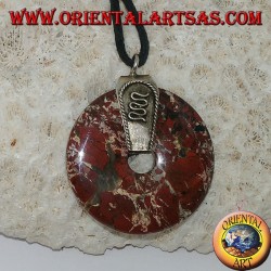 Jasper pendant (30mm donut) with 925 ‰silver hook