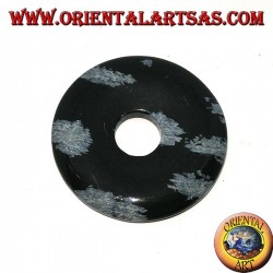 Obsidian pendant in the shape of a donut of mm. 30