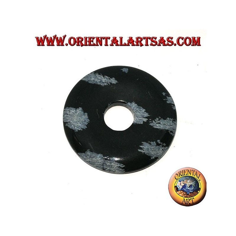 Colgante de obsidiana en forma de rosquilla de mm. 30