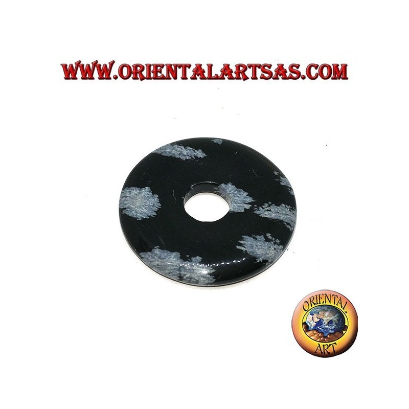 Colgante de obsidiana en forma de rosquilla de mm. 30