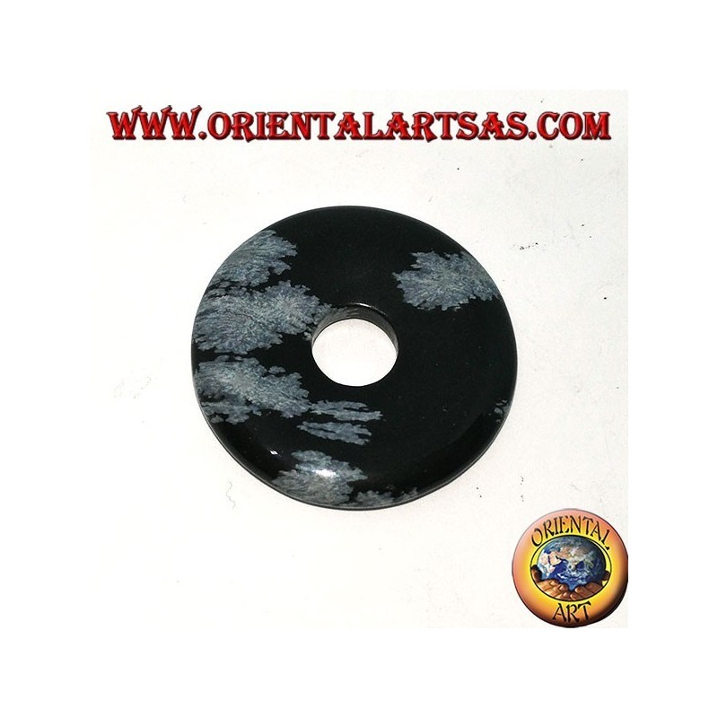 Colgante de obsidiana en forma de rosquilla de mm. 30
