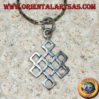 Silver pendant Srivatsa symbol of good luck (symbol of Tibetan infinity)