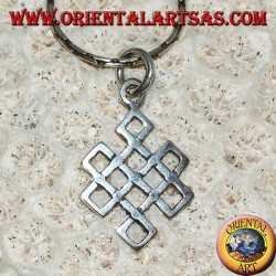 Pendentif en argent Srivatsa symbole de bonne chance (symbole de l'infini tibétain)