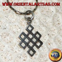 Silver pendant Srivatsa symbol of good luck (symbol of Tibetan infinity)