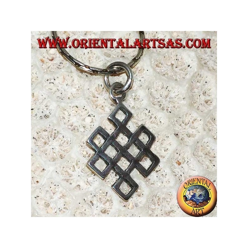 Colgante de plata Srivatsa símbolo de buena suerte (símbolo del infinito tibetano)