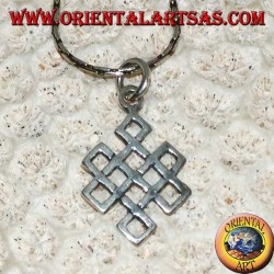 Silver pendant Srivatsa symbol of good luck (symbol of Tibetan infinity)