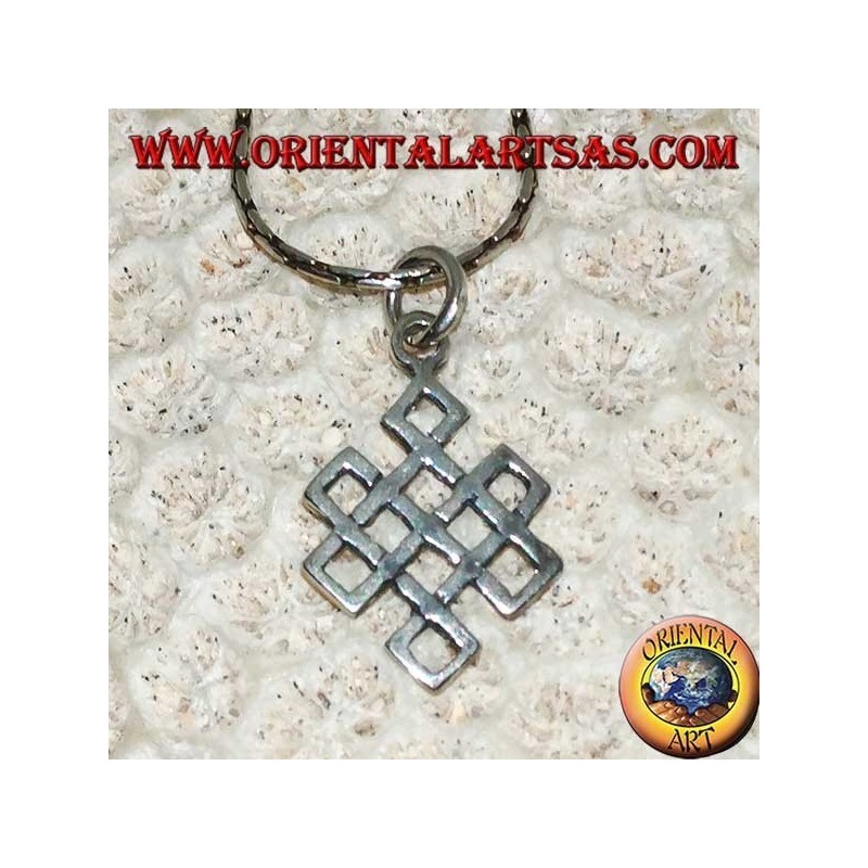 Silberanhänger Srivatsa Symbol des Glücks (Symbol der tibetischen Unendlichkeit)