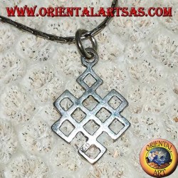Pendentif en argent Srivatsa symbole de bonne chance (symbole de l'infini tibétain)