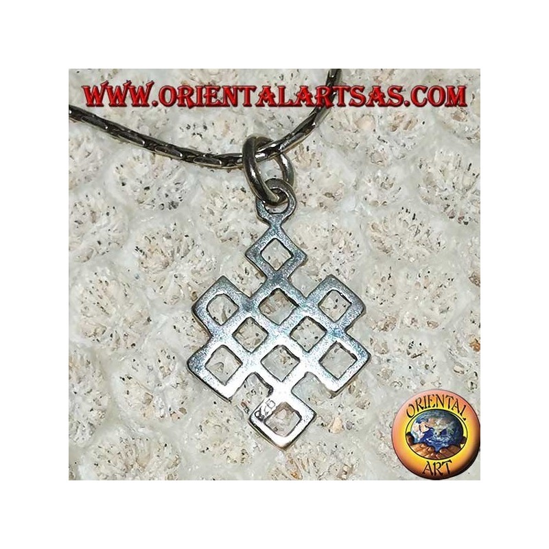 Silberanhänger Srivatsa Symbol des Glücks (Symbol der tibetischen Unendlichkeit)