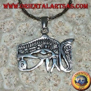 Silberaugenanhänger des Horus mit Kobra (Udjat)