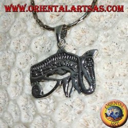 Pendentif oeil en argent d'Horus avec cobra (Udjat)