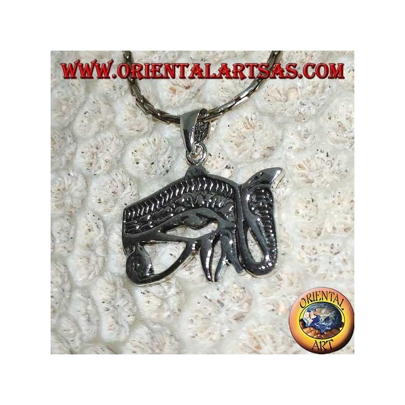 Ciondolo in argento occhio di Horus con cobra (Udjat)