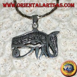 Silver eye pendant of Horus with cobra (Udjat)