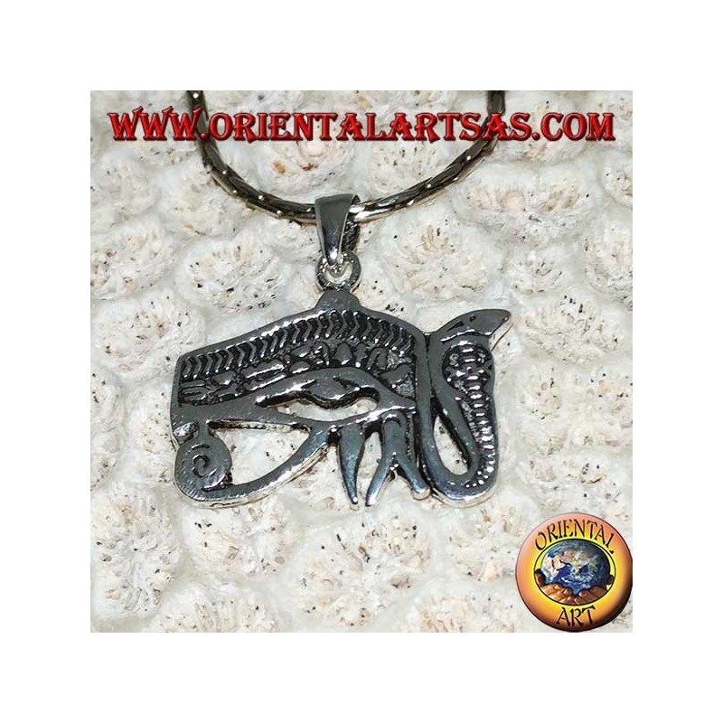 Pendentif oeil en argent d'Horus avec cobra (Udjat)
