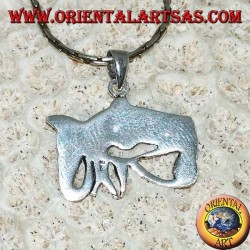Silver eye pendant of Horus with cobra (Udjat)