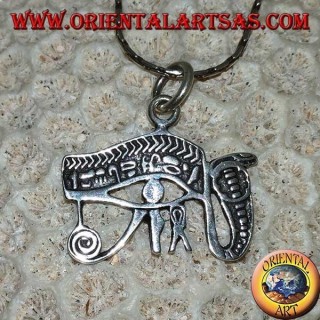 Ciondolo in argento, Occhio di Ra ,occhio di Horus con cobra, L'Occhio della Provvidenza