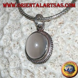 Colgante de plata argento 925 con piedra de luna ovalada