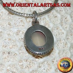 925 Silber Silberanhänger mit ovalem Mondstein