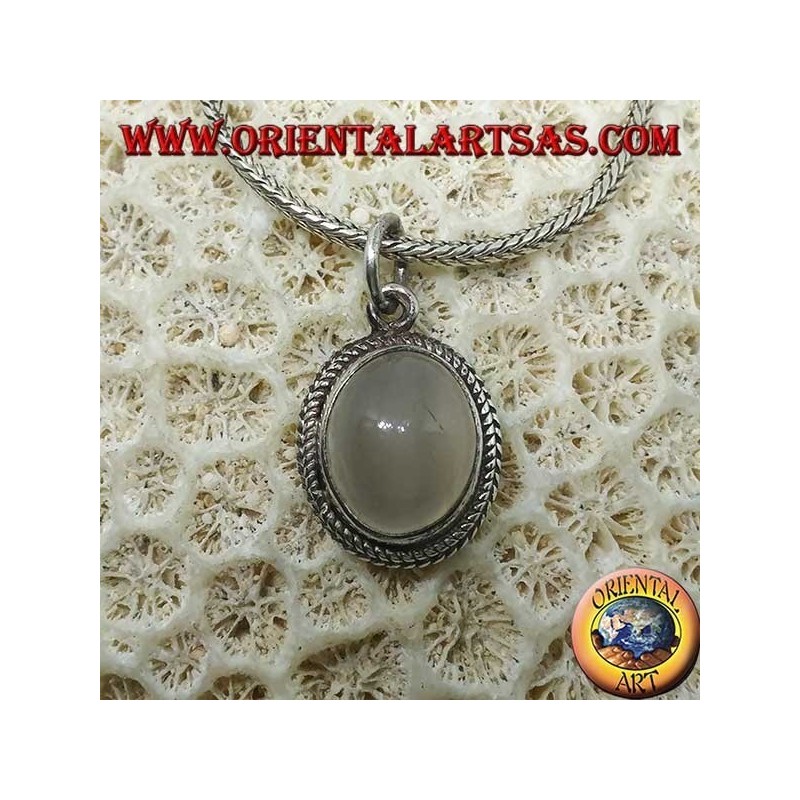 Colgante de plata argento 925 con piedra de luna ovalada