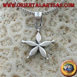 Pendentif étoile en argent avec turquoise et corail au centre