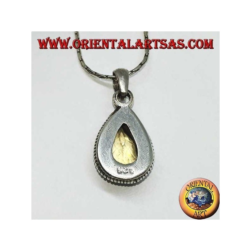 Colgante de plata con topacio amarillo natural facetado