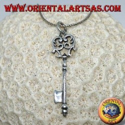 Silver key pendant in baroque style (large)