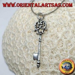 Pendentif clé en argent de style baroque (grand)