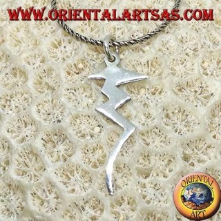 Pendentif éclair en argent, symbole du pouvoir et du danger