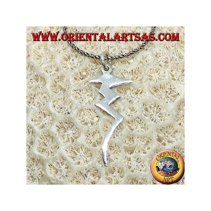 Lightning silver pendant, symbol of power and danger
