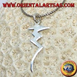 Lightning silver pendant, symbol of power and danger