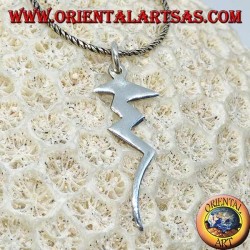 Pendentif éclair en argent, symbole du pouvoir et du danger