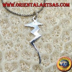 Pendentif éclair en argent, symbole du pouvoir et du danger
