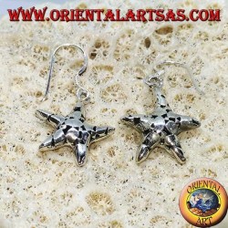 Silver earrings, handmade starfish pendants