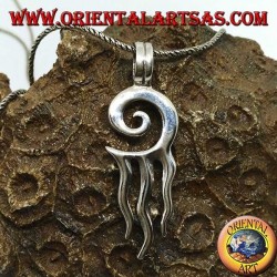 Silberanhänger, Sonnenspirale mit drei Strahlen