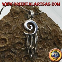 Silberanhänger, Sonnenspirale mit drei Strahlen