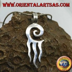 Pendentif en argent, spirale solaire à trois rayons