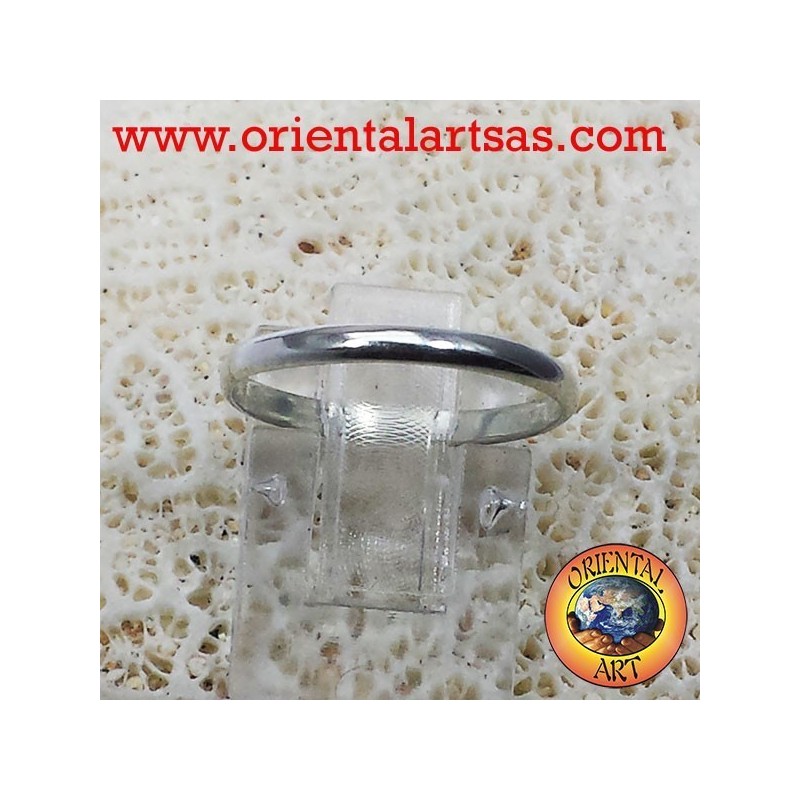 Anello a fedina in argento anallergico da due millimetri ferma anello