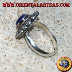 Handmade silver ring with natural oval Lapis Lazuli