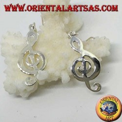 Silber Violinschlüssel Ohrringe