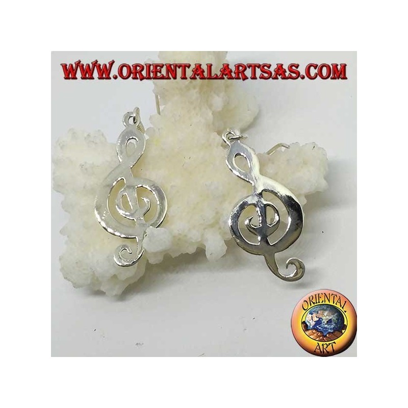 Boucles d'oreilles clé de sol en argent