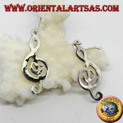 Silber Violinschlüssel Ohrringe