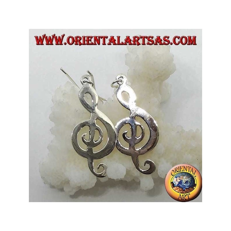 Silber Violinschlüssel Ohrringe