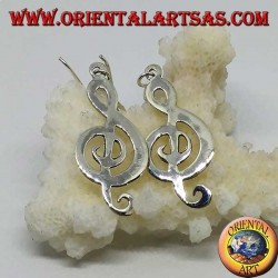 Boucles d'oreilles clé de sol en argent